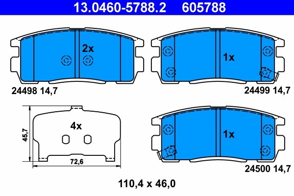 Set placute frana ATE 13.0460-5788.2