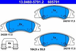 Set placute frana ATE 13.0460-5791.2