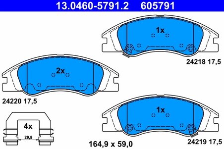 Set placute frana ATE 13.0460-5791.2