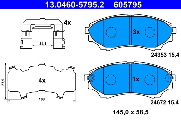 Set placute frana ATE 13.0460-5795.2