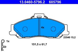 SET PLACUTE FRANA ATE 13.0460-5796.2 - Compatibil cu FORD, MAZDA