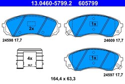 Set placute frana ATE 13.0460-5799.2