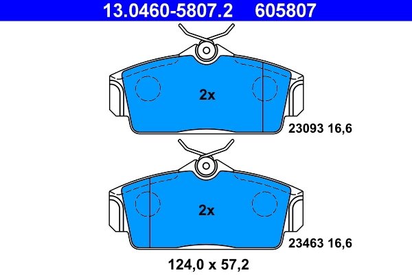 Set placute frana ATE 13.0460-5807.2