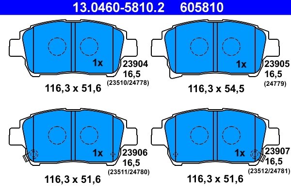 Set placute frana ATE 13.0460-5810.2
