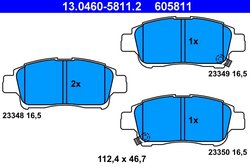 Set placute frana ATE 13.0460-5811.2