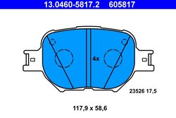 SET PLACUTE FRANA ATE 13.0460-5817.2 - Compatibil cu TOYOTA