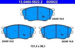 Set placute frana ATE 13.0460-5822.2