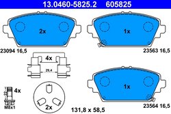 Set placute frana ATE 13.0460-5825.2