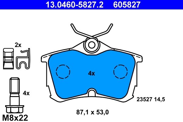 SET PLACUTE FRANA ATE 13.0460-5827.2 - Compatibil cu HONDA