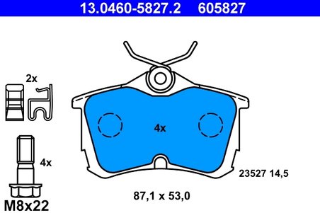 SET PLACUTE FRANA ATE 13.0460-5827.2 - Compatibil cu HONDA