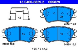 Set placute frana ATE 13.0460-5829.2