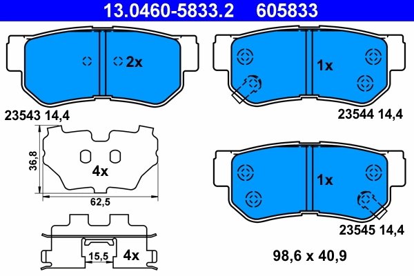 SET PLACUTE FRANA ATE 13.0460-5833.2 - Compatibil cu HYUNDAI, KIA