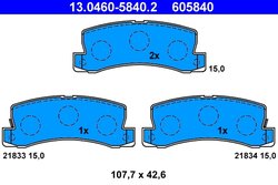Set placute frana ATE 13.0460-5840.2