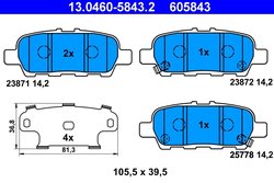 SET PLACUTE FRANA ATE 13.0460-5843.2 - Compatibil cu INFINITI, NISSAN, RENAULT, SUZUKI
