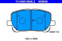 SET PLACUTE FRANA ATE 13.0460-5846.2 - Compatibil cu TOYOTA