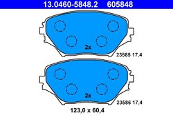 SET PLACUTE FRANA ATE 13.0460-5848.2 - Compatibil cu TOYOTA
