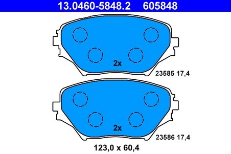 SET PLACUTE FRANA ATE 13.0460-5848.2 - Compatibil cu TOYOTA