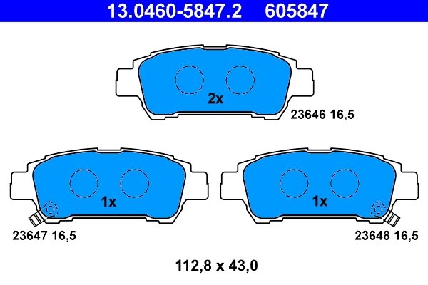 Set placute frana ATE 13.0460-5847.2