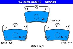 Set placute frana ATE 13.0460-5849.2