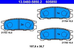 Set placute frana ATE 13.0460-5850.2