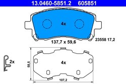 Set placute frana ATE 13.0460-5851.2