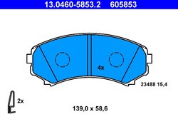 Set placute frana ATE 13.0460-5853.2