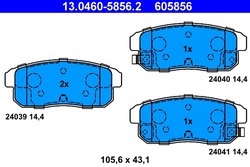 SET PLACUTE FRANA ATE 13.0460-5856.2 - Compatibil cu MAZDA, SUZUKI