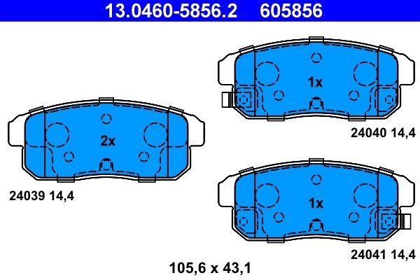 Set placute frana ATE 13.0460-5856.2