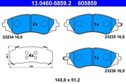 Set placute frana ATE 13.0460-5859.2