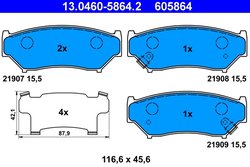 SET PLACUTE FRANA ATE 13.0460-5864.2 - Compatibil cu SUZUKI