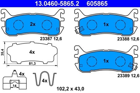 Set placute frana ATE 13.0460-5865.2