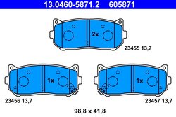 Set placute frana ATE 13.0460-5871.2