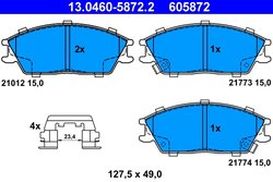 Set placute frana ATE 13.0460-5872.2