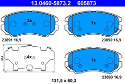 Set placute frana ATE 13.0460-5873.2