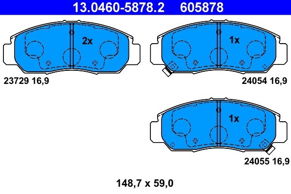 Set placute frana ATE 13.0460-5878.2