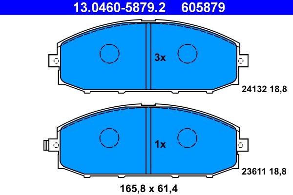 SET PLACUTE FRANA ATE 13.0460-5879.2 - Compatibil cu NISSAN