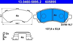 Set placute frana ATE 13.0460-5895.2