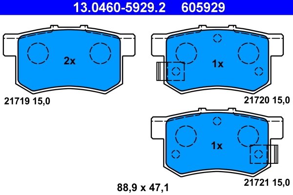 Set placute frana ATE 13.0460-5929.2
