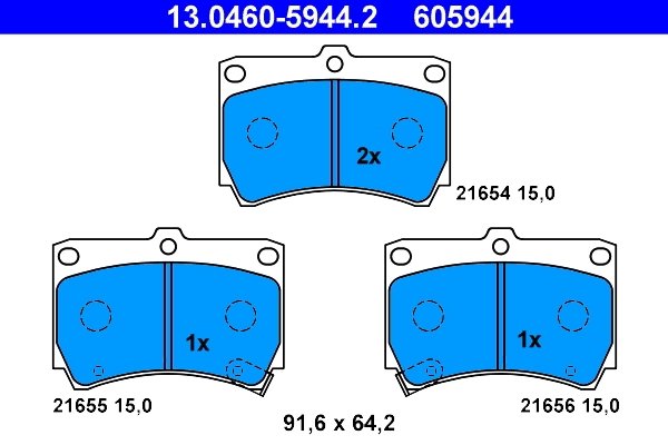Set placute frana ATE 13.0460-5944.2