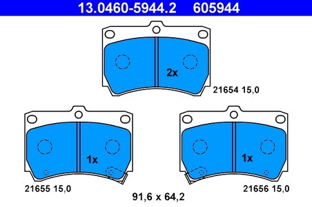 Set placute frana ATE 13.0460-5944.2