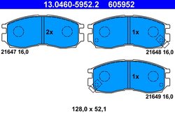 Set placute frana ATE 13.0460-5952.2