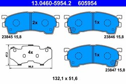Set placute frana ATE 13.0460-5954.2