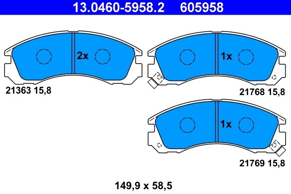 Set placute frana ATE 13.0460-5958.2
