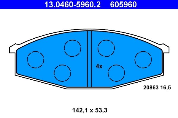 SET PLACUTE FRANA ATE 13.0460-5960.2 - Compatibil cu NISSAN