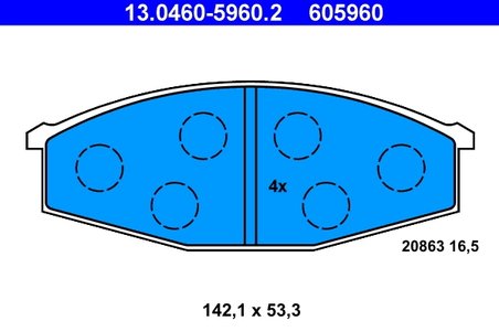 SET PLACUTE FRANA ATE 13.0460-5960.2 - Compatibil cu NISSAN