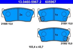 Set placute frana ATE 13.0460-5967.2