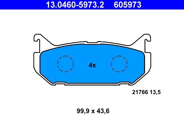 SET PLACUTE FRANA ATE 13.0460-5973.2 - Compatibil cu FORD USA, MAZDA