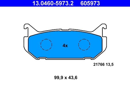 SET PLACUTE FRANA ATE 13.0460-5973.2 - Compatibil cu FORD USA, MAZDA