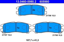 SET PLACUTE FRANA ATE 13.0460-5980.2 - Compatibil cu CHRYSLER, MITSUBISHI