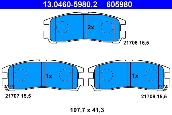 Set placute frana ATE 13.0460-5980.2